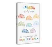 Póster de técnicas de afrontamiento de arco iris, trabajo social, terapia, cuidado personal, salud mental, póster de lienzo para decoración de pared, pinturas para sala de estar, dormitorio