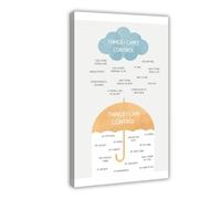 Póster de terapia con texto en inglés «Things I Can Control», control de paraguas y nube, póster de lienzo para decoración de pared, pinturas para sala de estar, dormitorio, 24 x 36 pulgadas (60 x 90