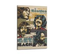 Póster de The Beatles con diseño de portada de álbum firmado, póster de portada musical, pop hip hop, rap, cantante, estrella, arte de pared, lienzo estético para decoración de dormitorio de niñas y