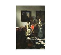 Póster de The Concert by Johannes Vermeer para dormitorio, lienzo decorativo para pared, oficina, habitación, decoración estética, regalo, sin marco, 40 x 60 cm