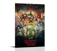 Póster de The Rising of The Shield Hero en lienzo, pintura al óleo, lienzo para colgar en el hogar, bar, decoración de pared interior, estilo póster, 50 x 75 cm