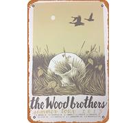 Póster de The Wood Brothers 2013 de The Wood Brothers Summer Tour Retro Metal Cartel vintage de 30,5 x 20,3 cm, decoración de pared