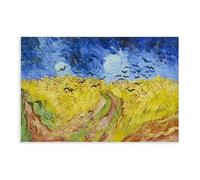 Póster de The World's Top 100 pinturas de Campo de trigo con cuervos de Vincent Van Gogh para estética de habitación, lienzo para pared e impresión sin marco, 20 x 30 pulgadas
