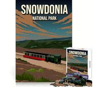 Póster de tren del Parque Nacional de Snowdonia, Inglaterra Rompecabezas para adolescentes de 1000 piezas Ejercicio cognitivo Relajante y divertido Sin bordes ásperos Regalo ideal de Navidad (50x75cm)