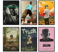 Póster de Tyler The Creator (juego de 6) Chromakopia para portada de álbum, pósteres de rapero, lienzo, pósteres musicales para dormitorio, decoración de pared, pósteres e impresiones, 20 x 30 cm,