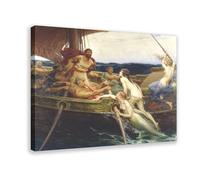 Póster de Ulises y las sirenas de Herbert James Draper 1909 para decoración de dormitorio, arte de pared, oficina, habitación, decoración estética, marco de regalo, 30 x 45 cm