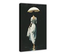 Póster de una mujer en un vestido blanco, lienzo para decoración de dormitorio, paisaje, oficina, habitación, regalo, 50 x 75 cm