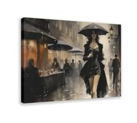 Póster de una mujer sosteniendo un paraguas, lienzo para decoración de dormitorio, paisaje, oficina, habitación, regalo, 50 x 75 cm