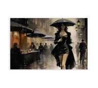 Póster de una mujer sosteniendo un paraguas, lienzo para decoración de dormitorio, paisaje, oficina, habitación, regalo, 30 x 45 cm