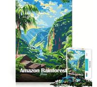 Póster de Viaje a la Selva amazónica de Perú Rompecabezas de 1000 Piezas para Adultos Piensa,Entrena,Juega Cierre Firme Sin Piezas Sueltas aliviar el estrés (38x26cm)