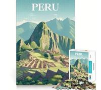 Póster de Viaje a Machu Picchu, Perú Rompecabezas de 1000 Piezas para Adolescentes Juguete de lógica, Sencillo y Divertido Bordes Suaves Regalo Elegante (50x75cm)
