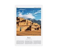 Póster de viaje con impresión a color Taos Real de Taos, póster de viaje de Nuevo México, Estados Unidos, viajes de ciudades mínimas, impresiones decorativas en lienzo sin marco, 50,8 x 76,2 cm