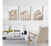 Póster de viaje de Europa con una ciudad espectacular, pintura en lienzo, arte de pared para sala de estar, oficina, decoración del hogar (50 x 75 cm, 3 unidades)