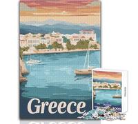 Póster de Viaje de GreciaRompecabezas de 1000 piezasJuego de Aprendizaje para Practicar habilidadesRegalo Ideal para Momentos felicesTamaño 50x75cm