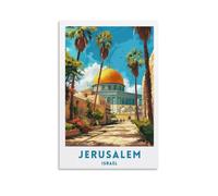 Póster de viaje de Jerusalén Israel, impresión en lienzo de pinturas al óleo, reproducción moderna en lienzo, ilustraciones abstractas de paisajes impresos en lienzo, arte de pared para decoración del