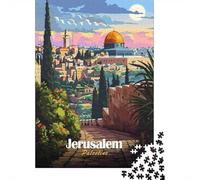 Póster de Viaje de Jerusalén Puzzle De 1000 Piezas Puzzle Arte Diversión Adultos Y Niños A Partir De 12 Año 38x26cm/1000pcs