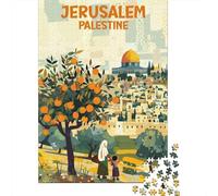 Póster de Viaje de Jerusalén r Puzzles 1000 Piezas Puzzles Clásicos para Diversión Adultos Y Niños A Partir De 12 Año 70x50cm/1000pcs