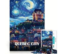Póster de Viaje de la Ciudad de Quebec, Canadá, para Adultos, Rompecabezas de 1000 Piezas, Juguete para ejercitar la Mente, Alivio del estrés, decoración de Pared con diseño nítido (50x75cm)