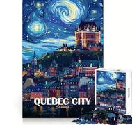 Póster de Viaje de la Ciudad de Quebec, Canadá, para Adultos, Rompecabezas de 1000 Piezas, Juguete para ejercitar la Mente, Alivio del estrés, decoración de Pared con diseño nítido (50x75cm)