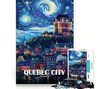 Póster de Viaje de la Ciudad de Quebec, Canadá Rompecabezas de 1000 Piezas para Adultos Regalos para Mejorar la Memoria y Relajarse mentalmente Corte Premium Sorpresa cálida (38x26cm)