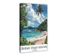 Póster de viaje de las Islas Vírgenes Británicas, 2 lienzos, decoración de pared, pinturas para sala de estar, dormitorio, decoración de 30 x 45 cm