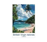 Póster de viaje de las Islas Vírgenes Británicas, 2 lienzos, decoración de pared, pinturas para sala de estar, dormitorio, decoración de 60 x 90 cm