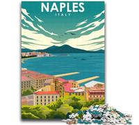 Póster de Viaje de Nápoles, Italia, Rompecabezas para Adultos de 2000 Piezas, Arte Interesante para Reducir el estrés con Papá Noel para niños de 14 años (70x100cm)