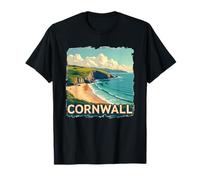Póster de Viaje de Paisaje costero Vintage de Cornwall Camiseta