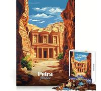 Póster de Viaje de Petra Jordan, Rompecabezas de 1000 Piezas para Adolescentes, Juguete de Tren lógico, luz Relajante, Corte Suave, decoración de Pared (38x52cm)