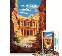 Póster de Viaje de Petra Jordan, Rompecabezas para Adolescentes de 1000 Piezas, Rompecabezas Mental, Juego Casual y Relajante, Regalo conmovedor (50x75cm)