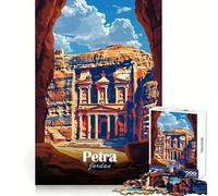 Póster de Viaje de Petra,Jordania Rompecabezas de 1000 Piezas para Adolescentes Actividad de Entrenamiento Mental y Ocio Ajuste Gran Regalo (50x75cm)