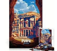 Póster de Viaje de Petra,Jordania Rompecabezas para Adultos de 1000 Piezas Desarrolla la Memoria,fomenta el Ocio Consciente y CREA un Regalo Original (38x52cm)