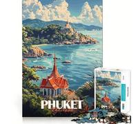 Póster de Viaje de Phuket Tailandia Rompecabezas de 1000 Piezas para Adultos y Adolescentes Ideal para Recordar Relajarse desconectar y Disfrutar de una escapada Corte Suave Regalo conmovedor