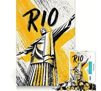 Póster de Viaje de Río de Janeiro, Rompecabezas de 1000 Piezas para Adolescentes, Que estimula la Memoria, Calma y escapismo Un diseño Sorprendente y cálido (50x75cm)