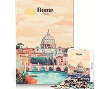 Póster de Viaje de Roma,Italia Rompecabezas para Adolescentes de 1000 Piezas Entrenamiento Inteligente Ocio y escapada Arte de Corte Impecable (38x52cm)