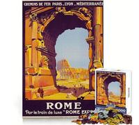Póster de Viaje de Roma,Rompecabezas de 1000 Piezas para Adolescentes,Entrenamiento Inteligente,escapada Tranquila,Corte Impecable,Regalo Memorable (50x75cm)
