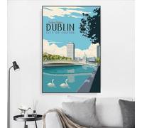 Póster de viaje de Saint Jean Saint Malo Toulouse, pintura en lienzo, arte mural de ciudad turística, decoración del hogar para sala de estar, 40 x 60 cm (15,7 x 23,6 pulgadas), sin marco