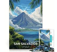 Póster de Viaje de San Salvador, El Salvador Rompecabezas difícil para Adultos de 1000 Piezas Juguete de lógica Fina Divertido y Relajante Bordes limpios Regalo Original (38x52cm)