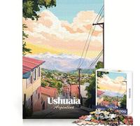 Póster de Viaje de Ushuaia, Argentina para Adultos, Rompecabezas de 1000 Piezas, desafío Mental, distracción Suave, Bordes Lisos, Regalo de Temporada (50x75cm)