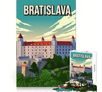Póster de Viaje del Castillo de Bratislava Rompecabezas para Adolescentes 1000 Piezas Ejercicio Inteligente Diversión Tranquila Cierre sin Fisuras Sorpresa de cumpleaños (38x52cm)