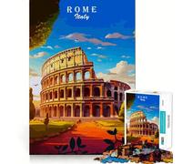 Póster de Viaje del Coliseo de Roma, Italia Rompecabezas de 1000 Piezas para Adultos Diseño Elegante y Relajante Ideal para Relajarse y divertirse Un Regalo clásico (50x75cm)