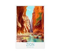 Póster de viaje del Parque Nacional Zion, póster de lona, decoración de dormitorio, paisaje, oficina, habitación, regalo, 60 x 90 cm