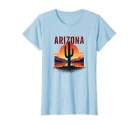 Póster de Viaje Retro de Cactus del Desierto de Arizona Camiseta, Mujer, Azul Bebé, S