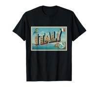 Póster de Viaje Retro de los años 50 con Letras de Italia Camiseta