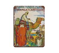 Póster de viaje vintage de Argelia, Túnez, Marruecos, póster retro de metal, letrero de estaño, arte elegante, pintura de hierro, bar, cueva de personas, cafetería, garaje, póster decorativo de pared