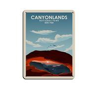 Póster de viaje vintage de Canyon Lands National Park, póster retro de metal, cartel de chapa, pintura de hierro retro para bar, hombre, cueva, café, familia, garaje, póster, decoración de pared, 12