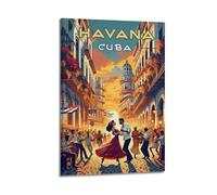 Póster de viaje vintage de Cuba Havana, obras de arte, lienzo estético para pared, decoración moderna del hogar, 30 x 45 cm