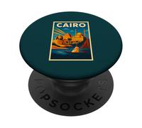 Póster de viaje vintage de El Cairo Egipto Retro Art Deco PopSockets PopGrip Adhesivo