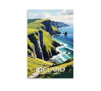 Póster de viaje vintage de Irlanda del Norte (2) obras de arte impresas para pared, lienzo decorativo para decoración del hogar, 20 x 30 cm