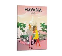 Póster de viaje vintage de La Habana Cuba, lienzo para decoración de pared, foto para el hogar, decoración moderna, 20 x 30 cm